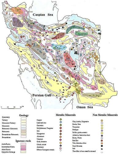 Objectives of Iran's Geological Survey and Mapping:​​​​​​​